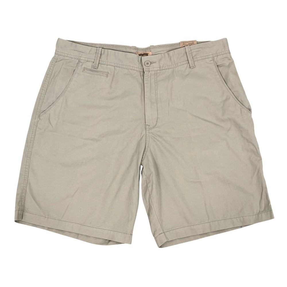 NWT The Foundry Mens Chino Shorts 42/44 Khaki Tan Flat Front Cotton Minimalist